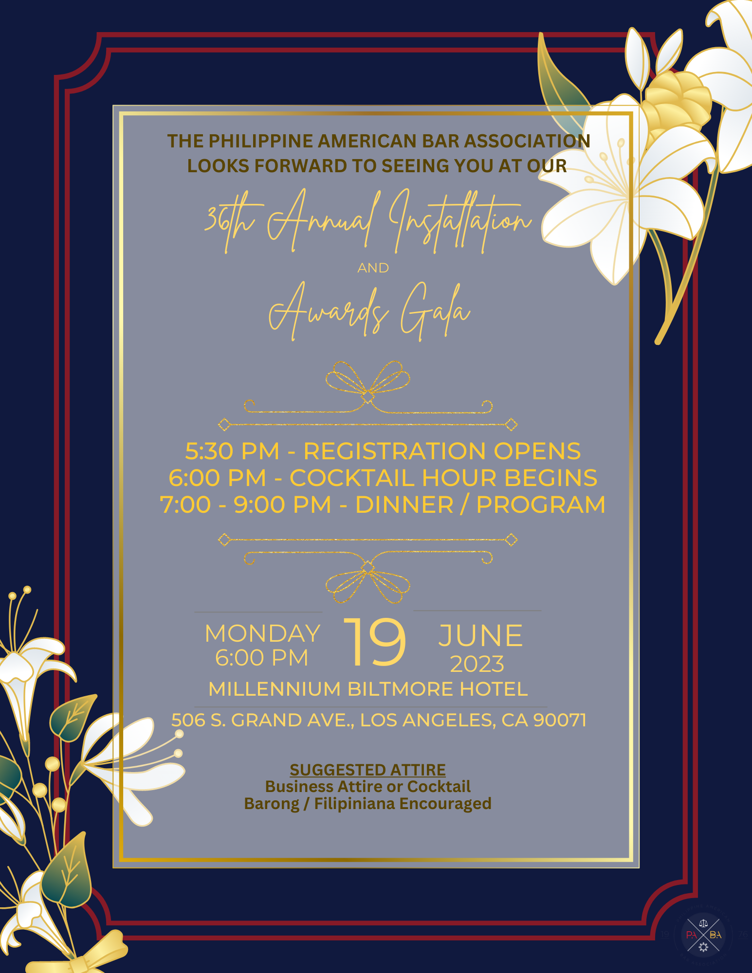 PABA’S 36TH ANNUAL INSTALLATION & AWARDS GALA SPONSORS